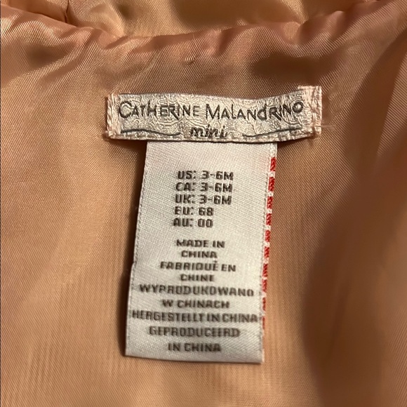 Catherine Malandrino Kids Pea Coat Cream Mini FauxFur 3-6 Month Hooded Girls EUC - Picture 3 of 7